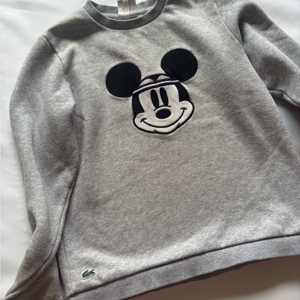 Lacoste Gray Sweatshirt with Mickey Mouse Design Boys Size 12